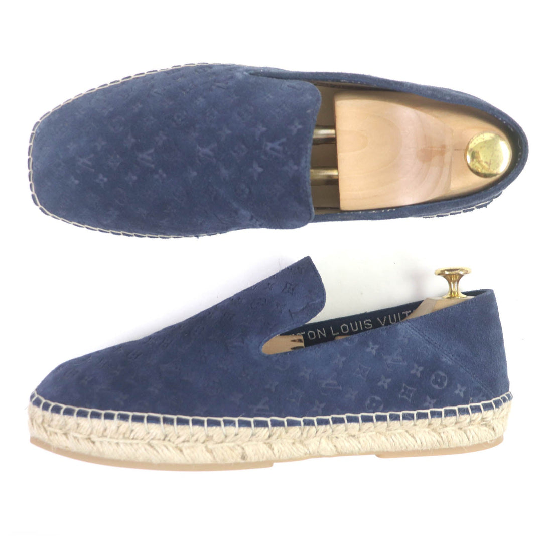 LOUIS VUITTON loafers Main: Suede leather Navy Vidar line mens 8 1/2 Used Authentic