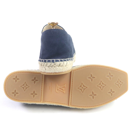 LOUIS VUITTON loafers Main: Suede leather Navy Vidar line mens 8 1/2 Used Authentic