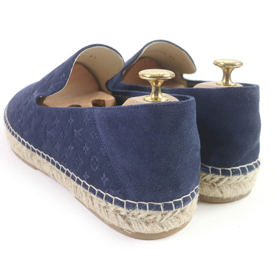 LOUIS VUITTON loafers Main: Suede leather Navy Vidar line mens 8 1/2 Used Authentic