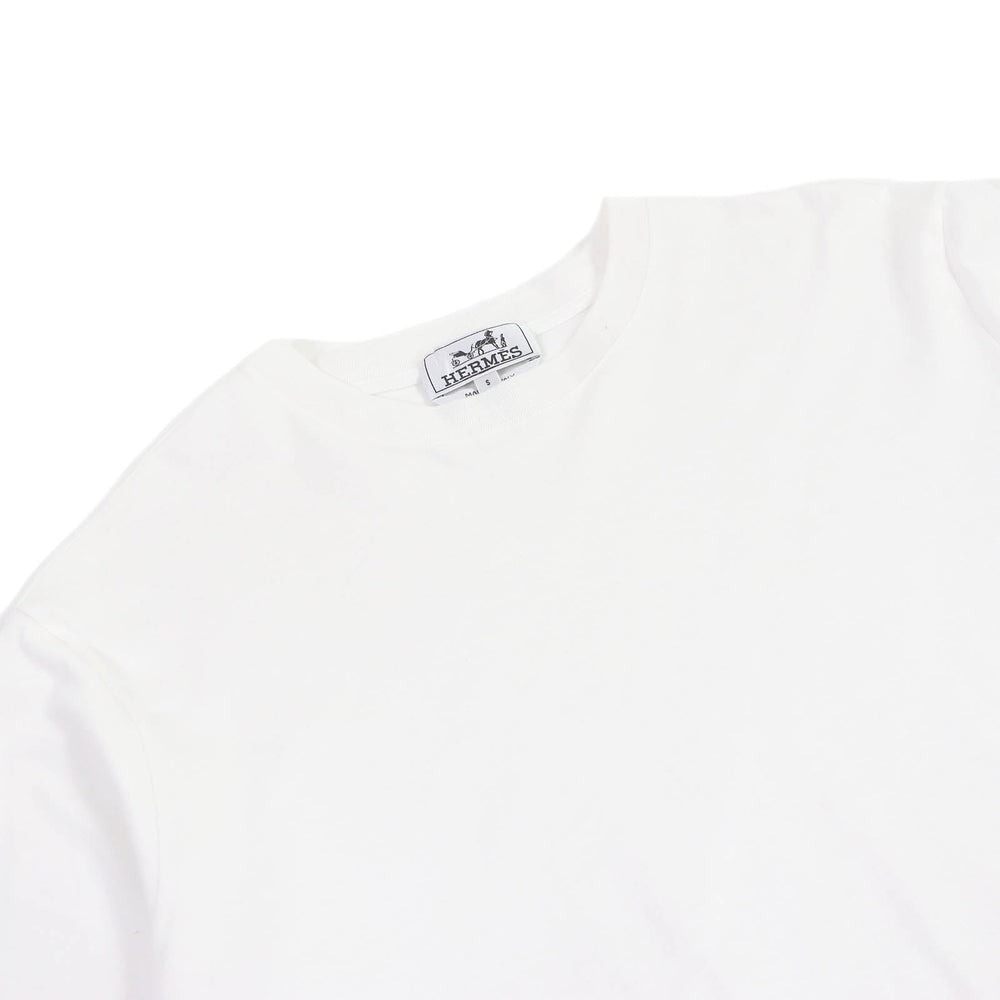 HERMES Short sleeve T-shirt Main: 100% cotton white mens S Used Authentic