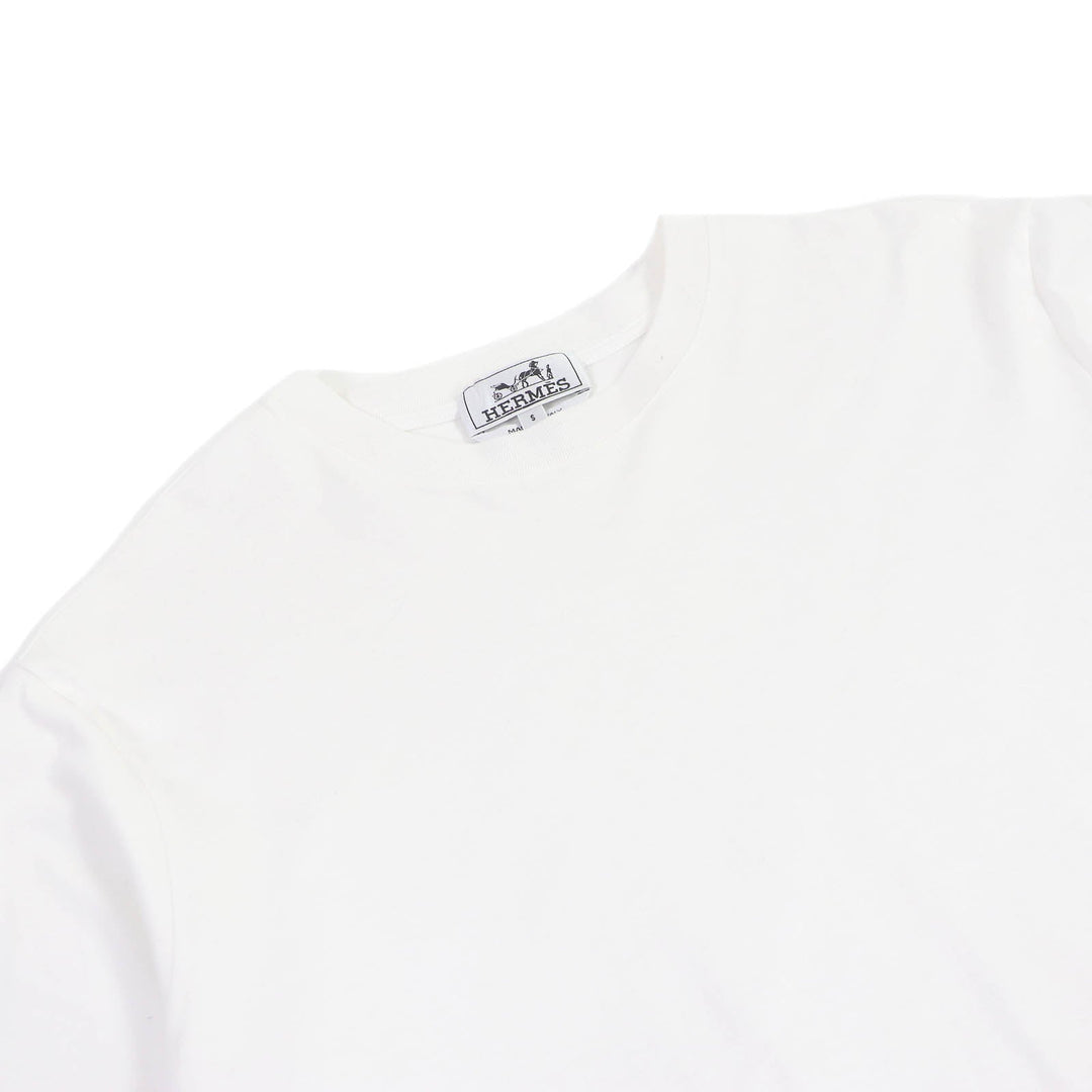 HERMES Short sleeve T-shirt Main: 100% cotton white mens S Used Authentic