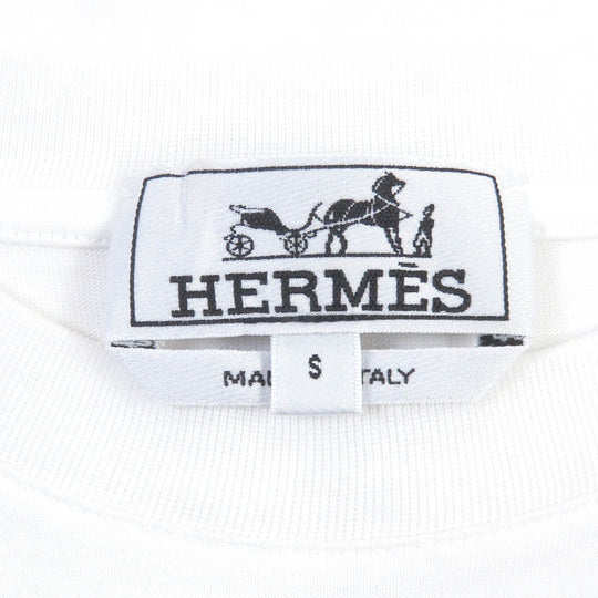 HERMES Short sleeve T-shirt Main: 100% cotton white mens S Used Authentic