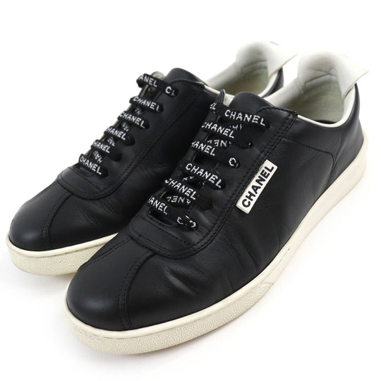 CHANEL sneakers G34085 Main: Leather Black White Women 39 Used Authentic