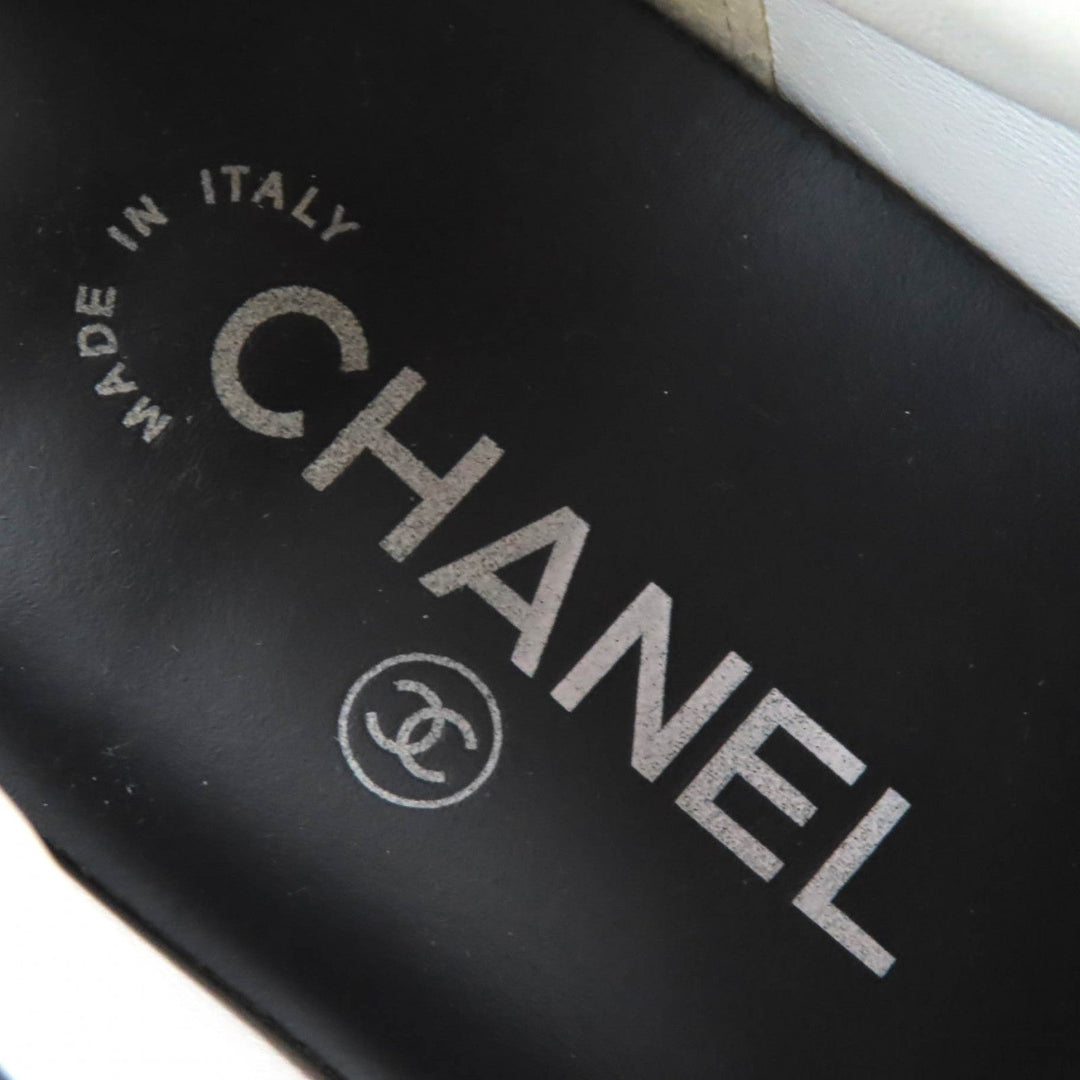 CHANEL sneakers G34085 Main: Leather Black White Women 39 Used Authentic