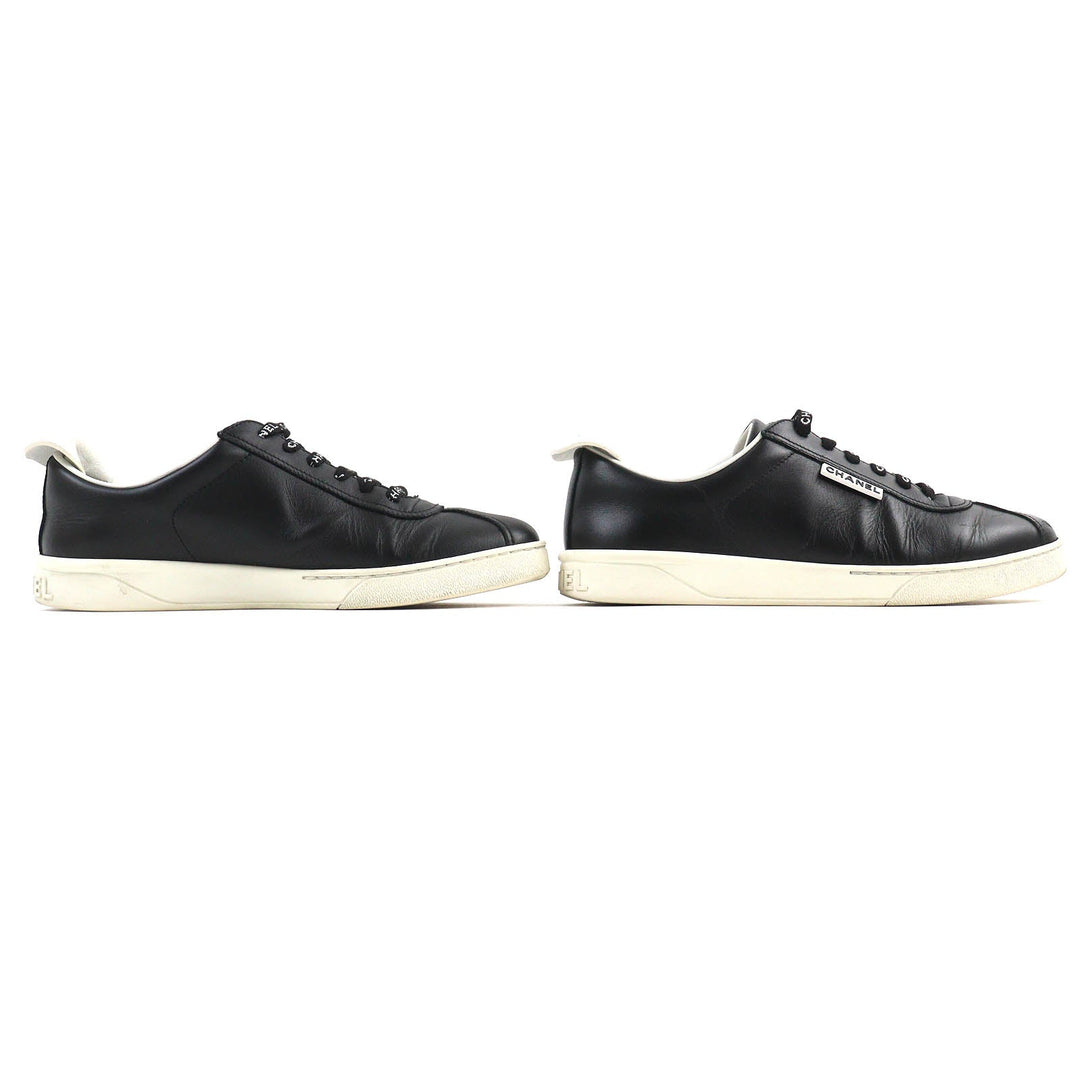 CHANEL sneakers G34085 Main: Leather Black White Women 39 Used Authentic