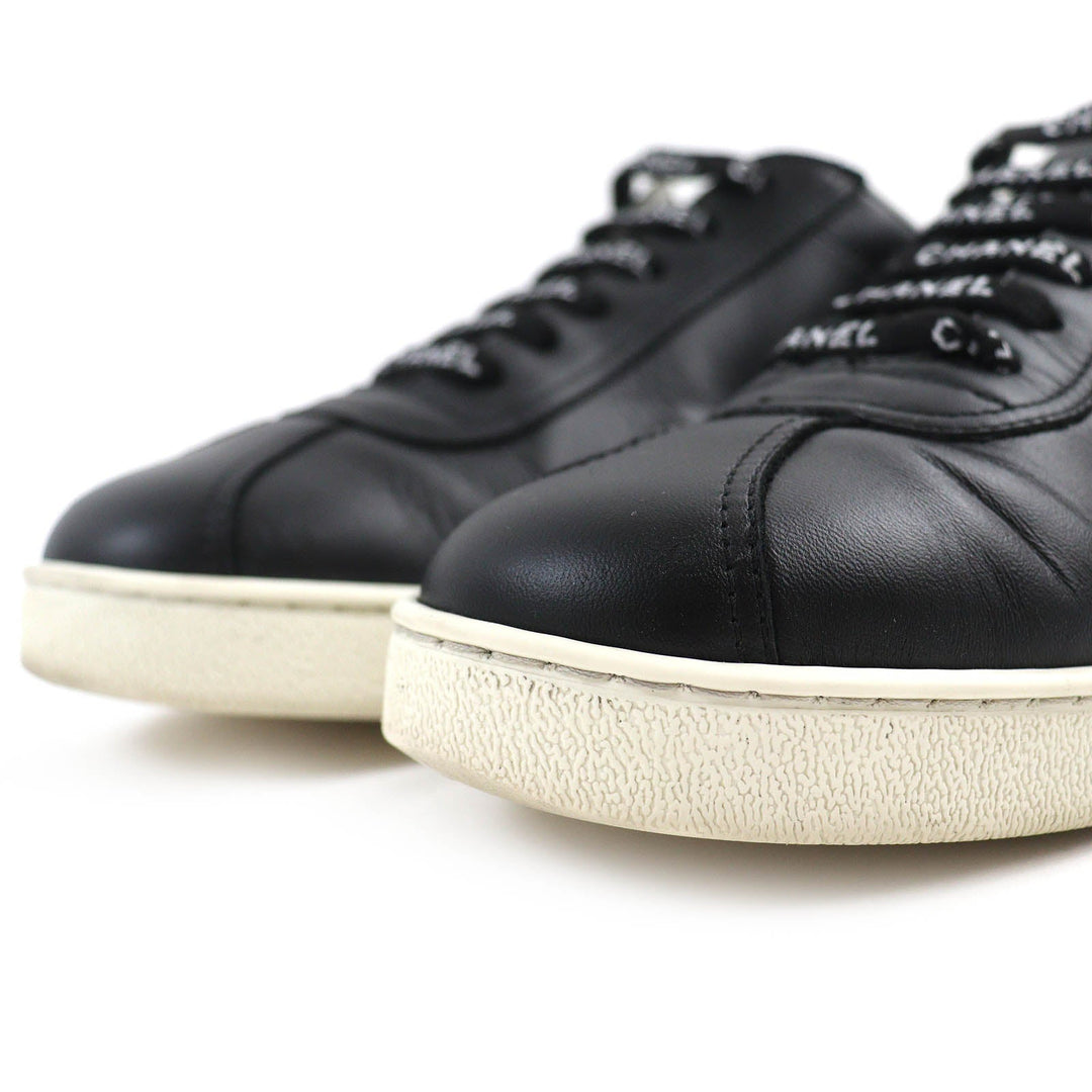 CHANEL sneakers G34085 Main: Leather Black White Women 39 Used Authentic