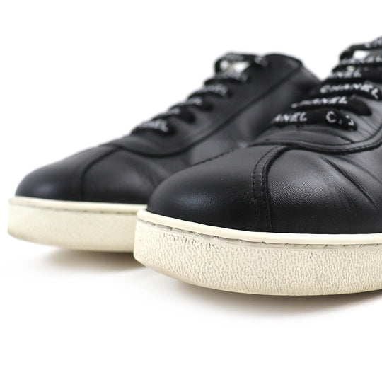 CHANEL sneakers G34085 Main: Leather Black White Women 39 Used Authentic