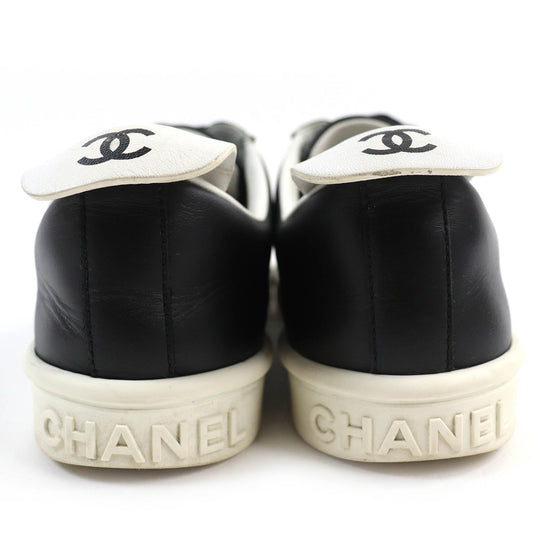 CHANEL sneakers G34085 Main: Leather Black White Women 39 Used Authentic