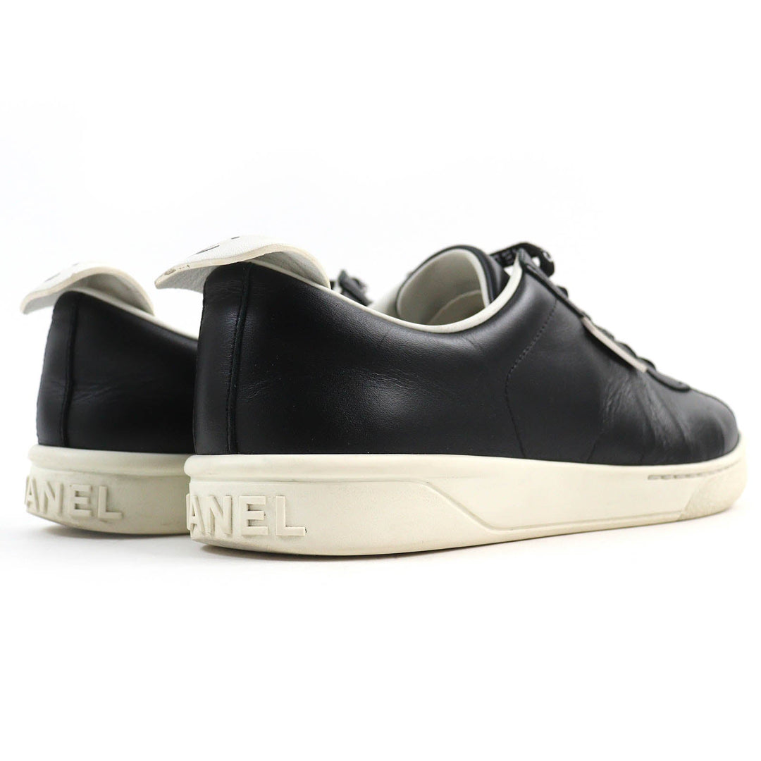 CHANEL sneakers G34085 Main: Leather Black White Women 39 Used Authentic