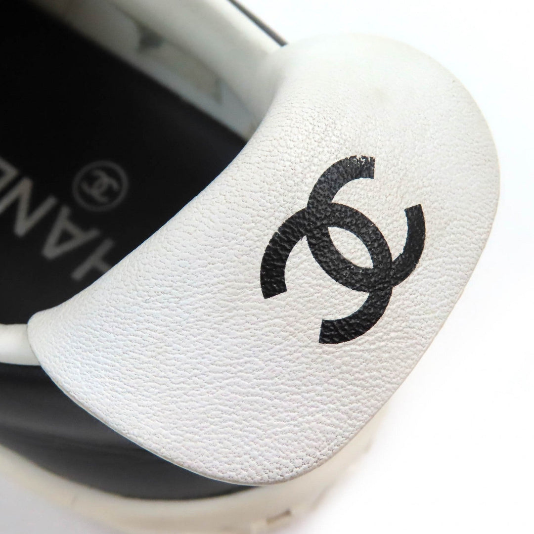 CHANEL sneakers G34085 Main: Leather Black White Women 39 Used Authentic
