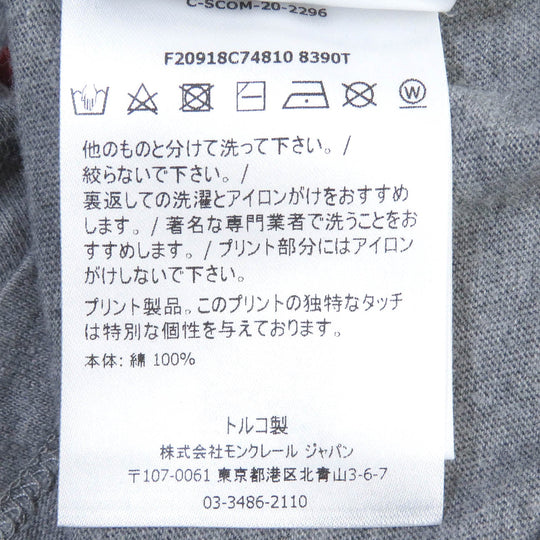 MONCLER Short sleeve T-shirt Main: 100% cotton gray MAGLIA T-SHIRT mens L Used Authentic