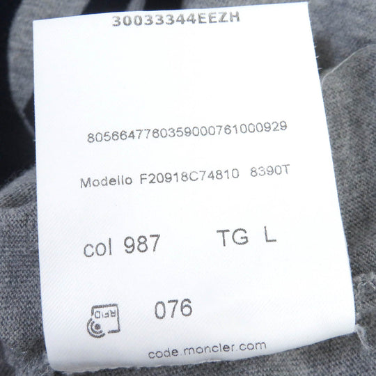 MONCLER Short sleeve T-shirt Main: 100% cotton gray MAGLIA T-SHIRT mens L Used Authentic