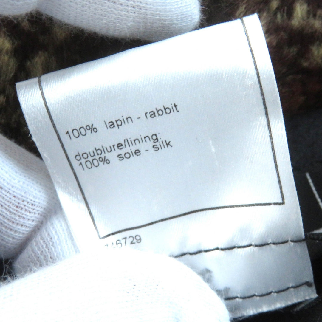 CHANEL Jacket P26806 Outer: 100% Lapin; Lining: 100% Silk Dark brown type Women 44 Used Authentic