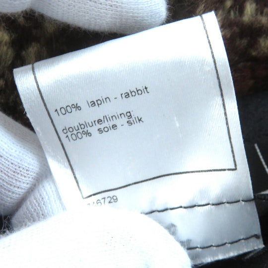 CHANEL Jacket P26806 Outer: 100% Lapin; Lining: 100% Silk Dark brown type Women 44 Used Authentic