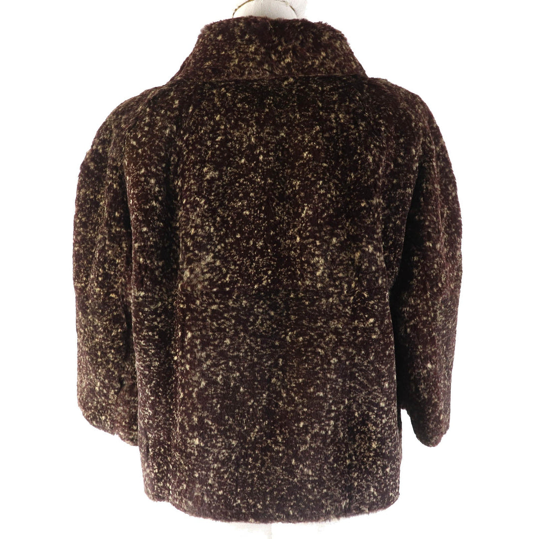 CHANEL Jacket P26806 Outer: 100% Lapin; Lining: 100% Silk Dark brown type Women 44 Used Authentic