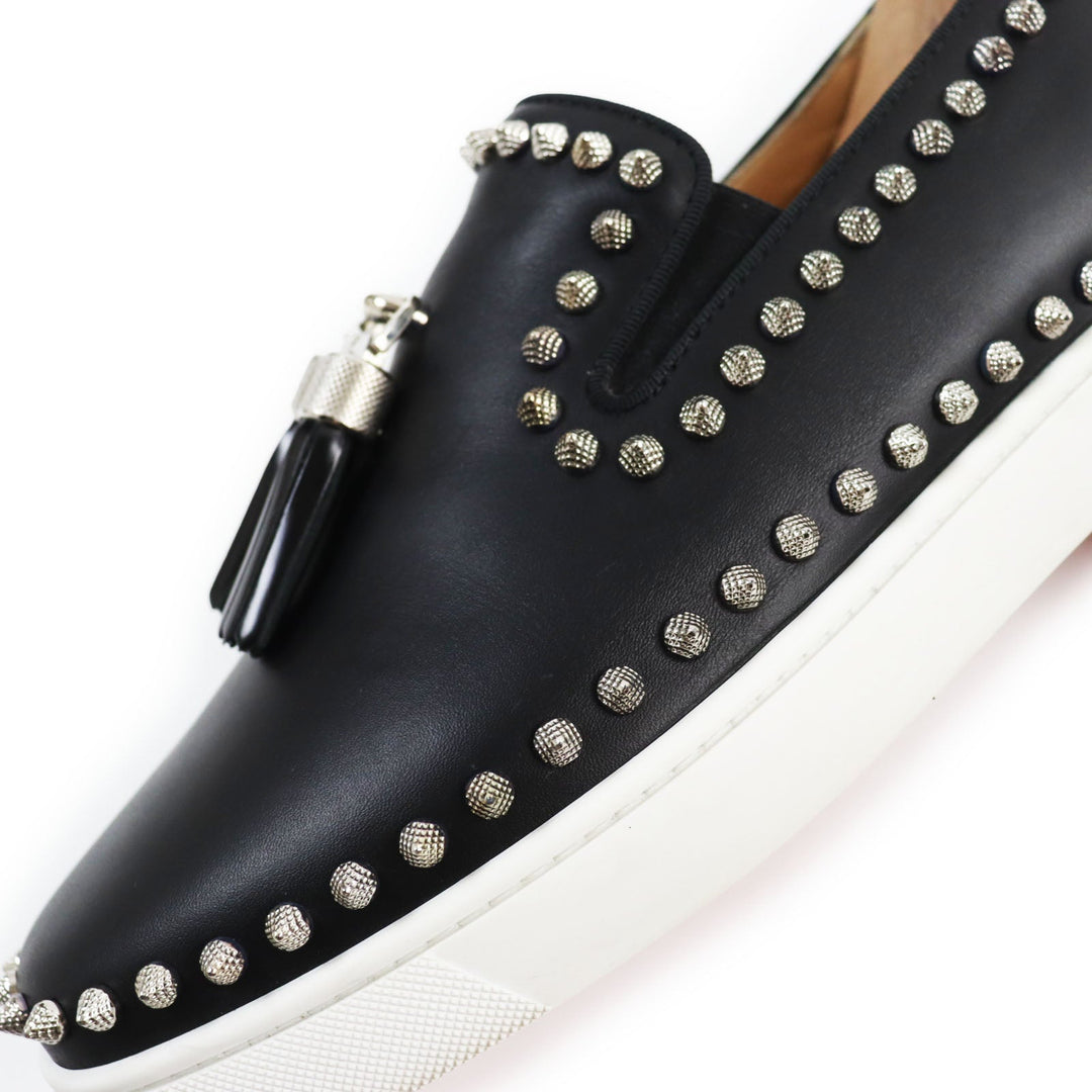 Christian Louboutin Slip-on Main: Leather black mens 41 Used Authentic