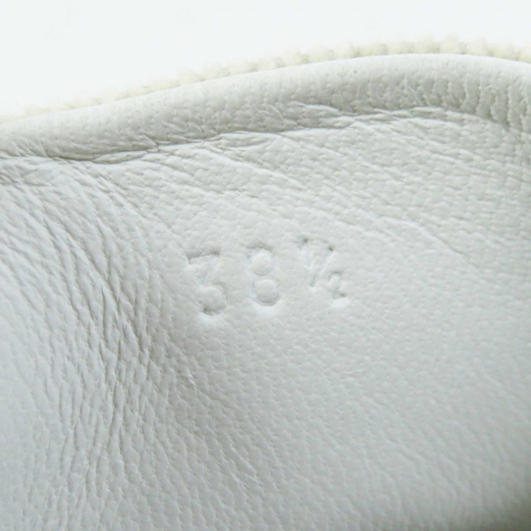 HERMES sneakers 222189Z Suede Leather, Rubber, Corduroy Beige white DEEP Women 38 1/2 Used Authentic