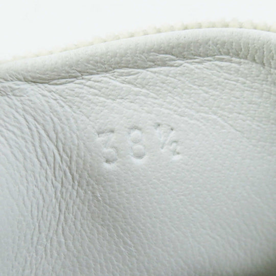 HERMES sneakers 222189Z Suede Leather, Rubber, Corduroy Beige white DEEP Women 38 1/2 Used Authentic