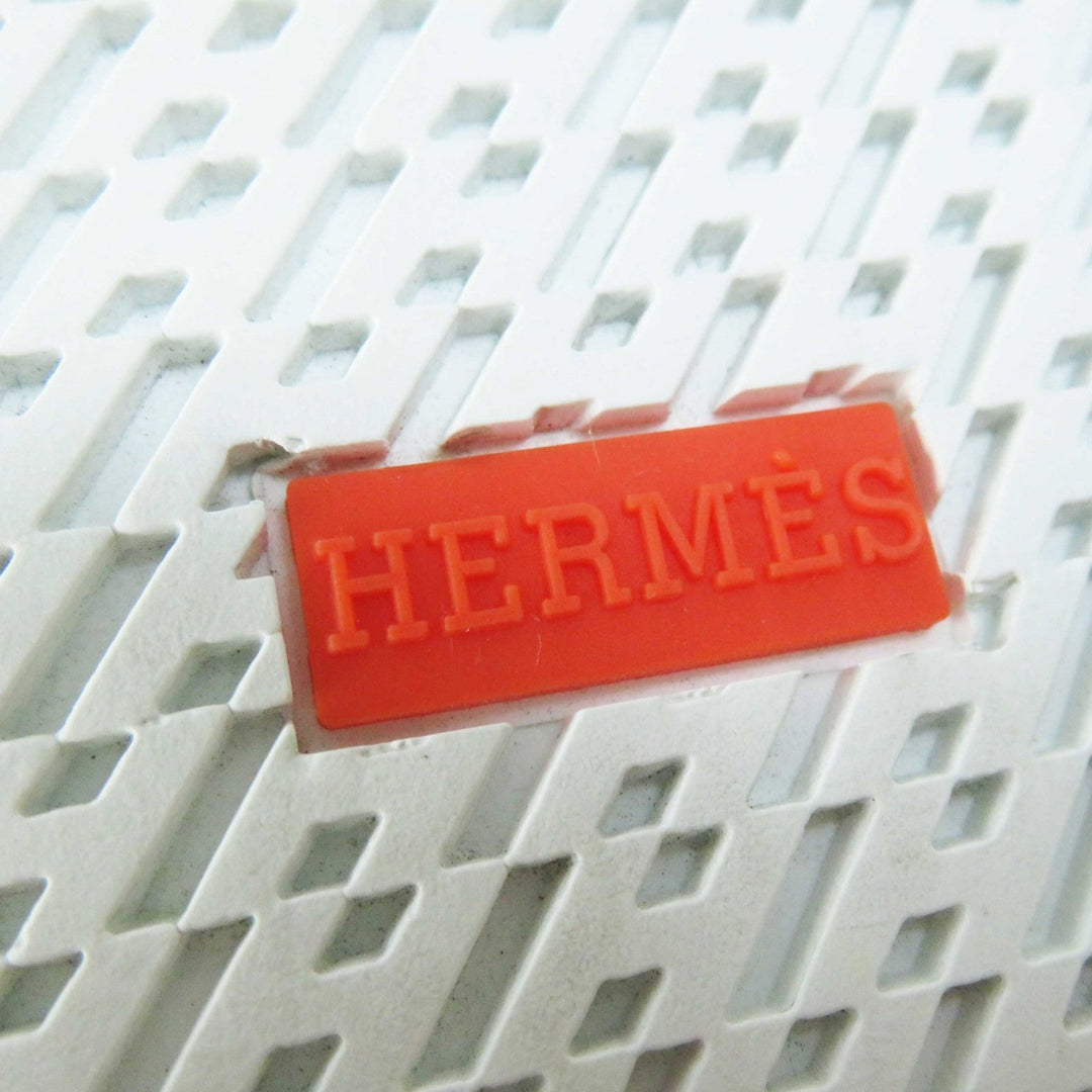 HERMES sneakers 222189Z Suede Leather, Rubber, Corduroy Beige white DEEP Women 38 1/2 Used Authentic