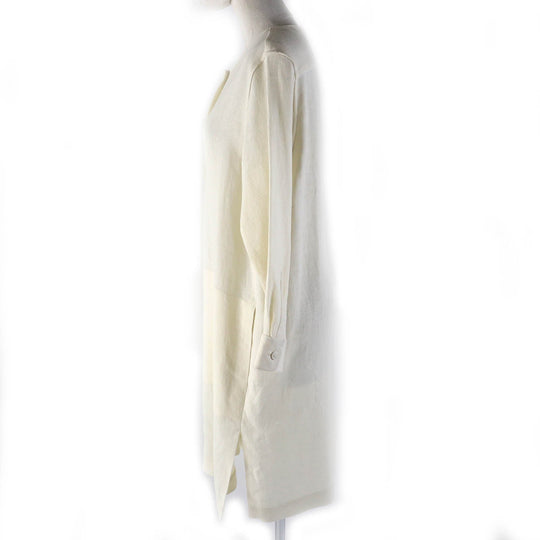 HERMES one piece Main: 100% linen off white Women 40 Used Authentic