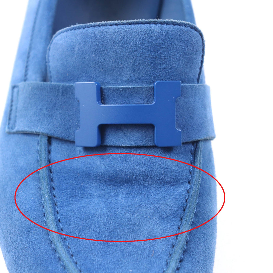 HERMES loafers 221065Z Main: Suede leather blue Constance Women 36 1/2 Used Authentic