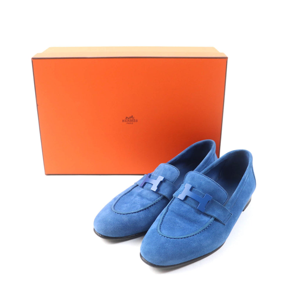 HERMES loafers 221065Z Main: Suede leather blue Constance Women 36 1/2 Used Authentic