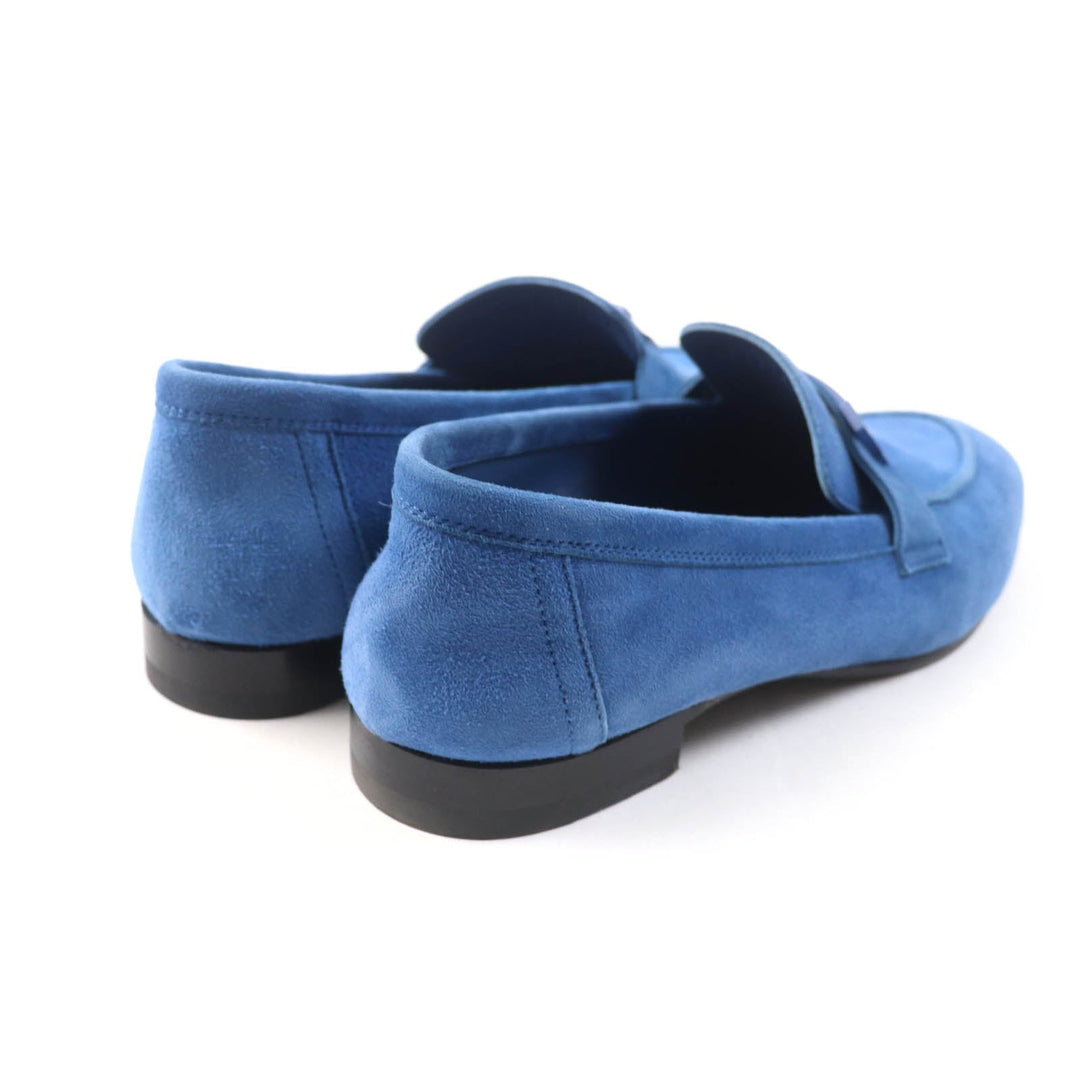 HERMES loafers 221065Z Main: Suede leather blue Constance Women 36 1/2 Used Authentic