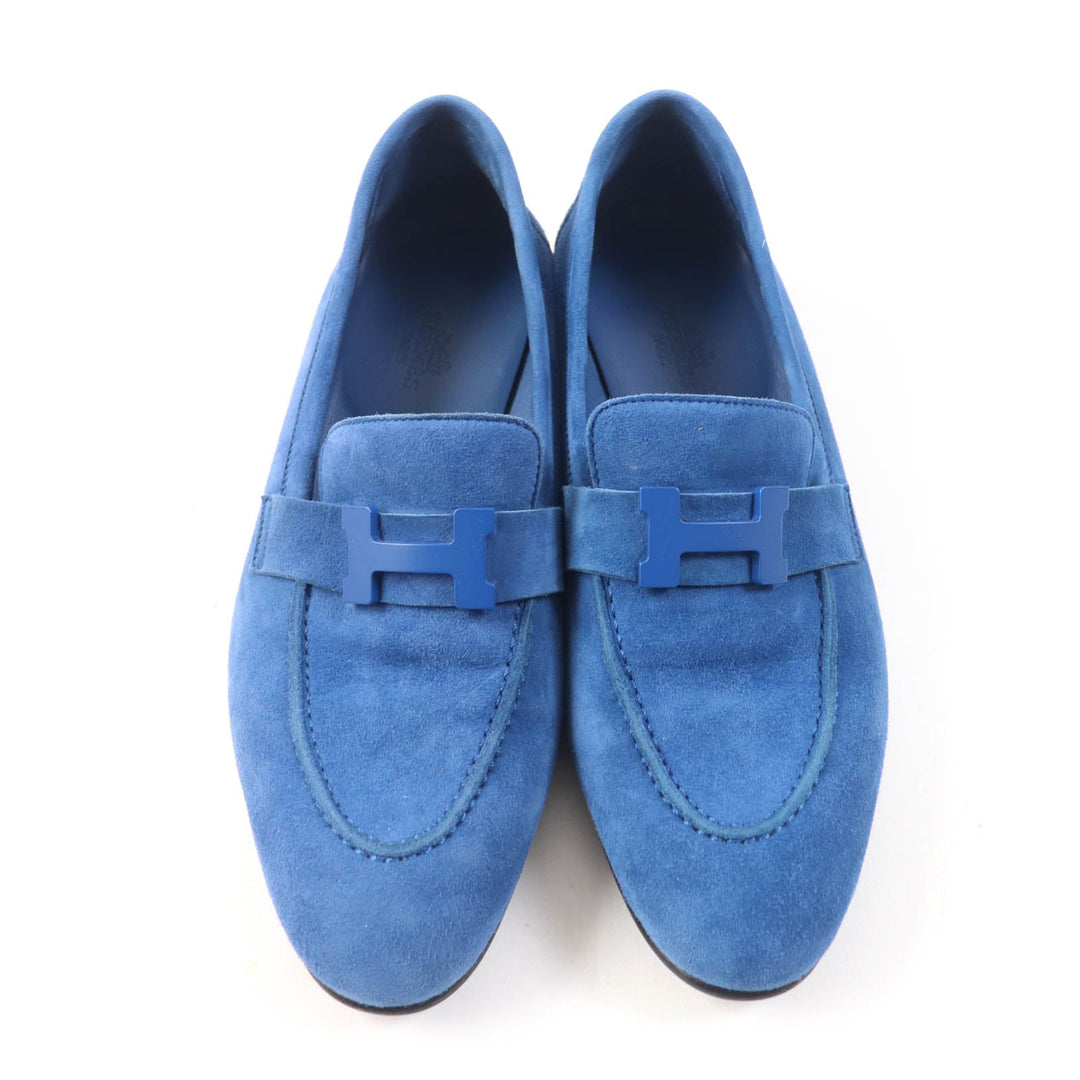 HERMES loafers 221065Z Main: Suede leather blue Constance Women 36 1/2 Used Authentic