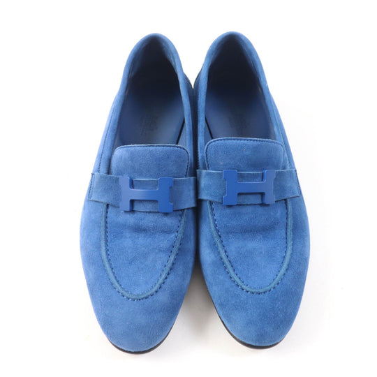 HERMES loafers 221065Z Main: Suede leather blue Constance Women 36 1/2 Used Authentic