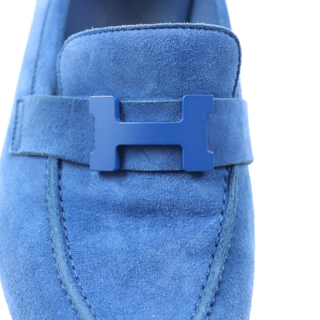HERMES loafers 221065Z Main: Suede leather blue Constance Women 36 1/2 Used Authentic
