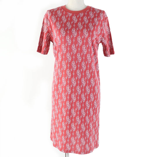 HERMES one piece 2E4501DG Main: 100% cotton, part: 97% cotton, part: 3% polyurethane Red type Women 34 Used Authentic