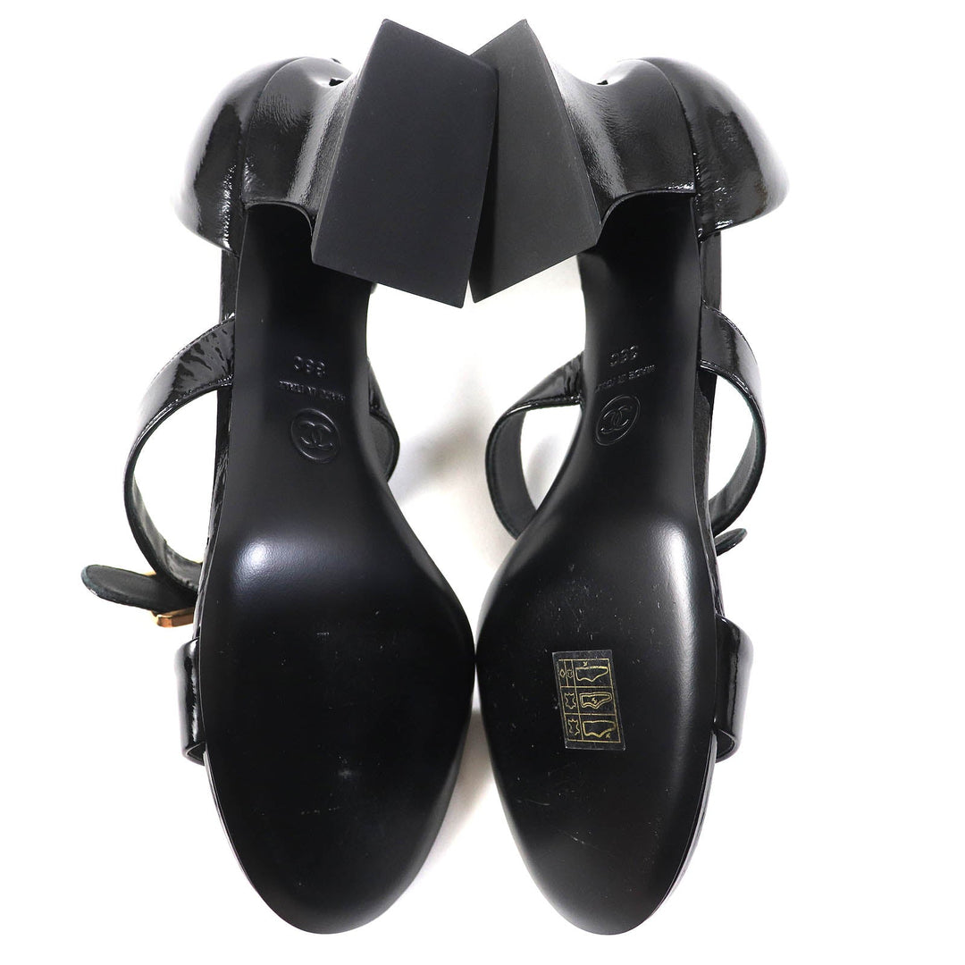 CHANEL Sandals G39050 Main: Patent leather black Women 38 Used Authentic
