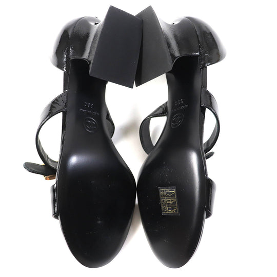 CHANEL Sandals G39050 Main: Patent leather black Women 38 Used Authentic