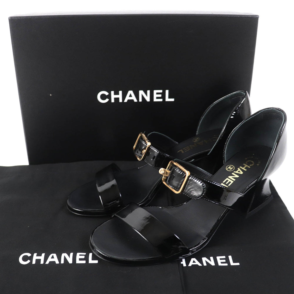 CHANEL Sandals G39050 Main: Patent leather black Women 38 Used Authentic