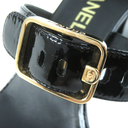 CHANEL Sandals G39050 Main: Patent leather black Women 38 Used Authentic