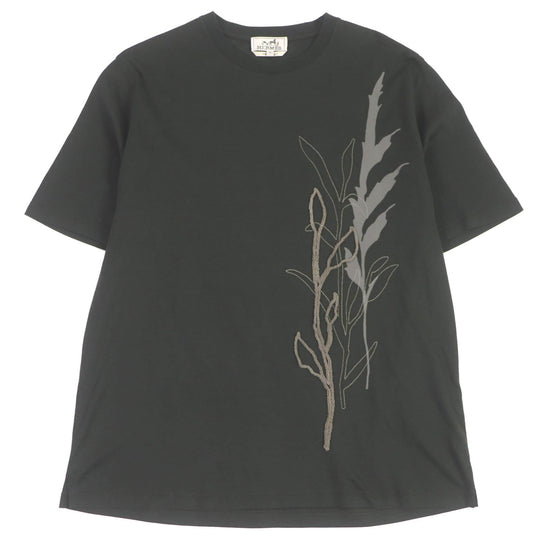 HERMES Short sleeve T-shirt Main: 100% cotton Dark green mens M Used Authentic