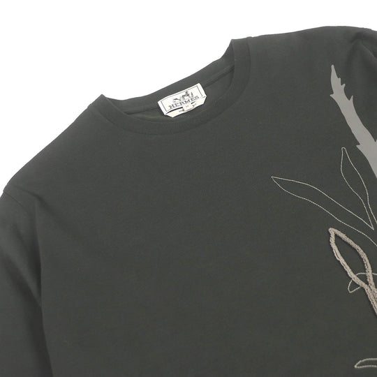 HERMES Short sleeve T-shirt Main: 100% cotton Dark green mens M Used Authentic