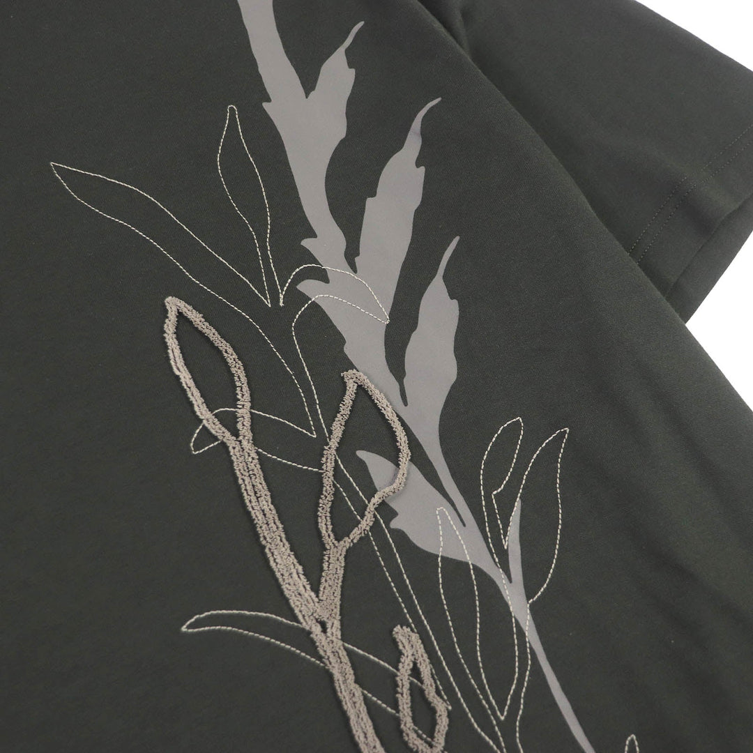 HERMES Short sleeve T-shirt Main: 100% cotton Dark green mens M Used Authentic