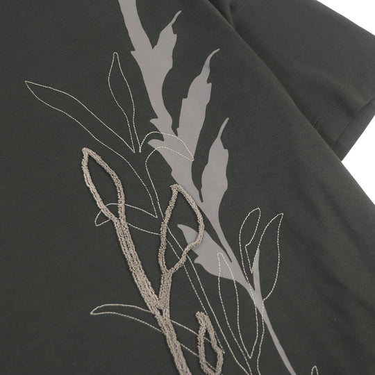 HERMES Short sleeve T-shirt Main: 100% cotton Dark green mens M Used Authentic