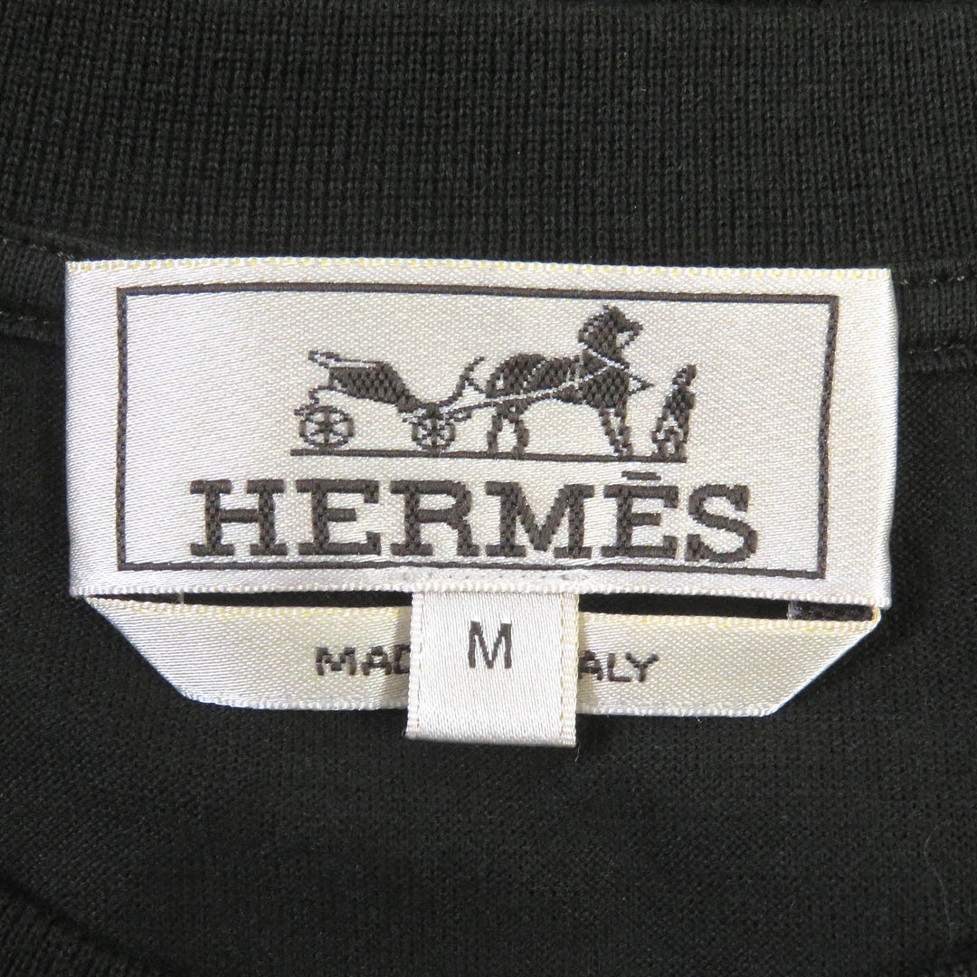 HERMES Short sleeve T-shirt Main: 100% cotton Dark green mens M Used Authentic
