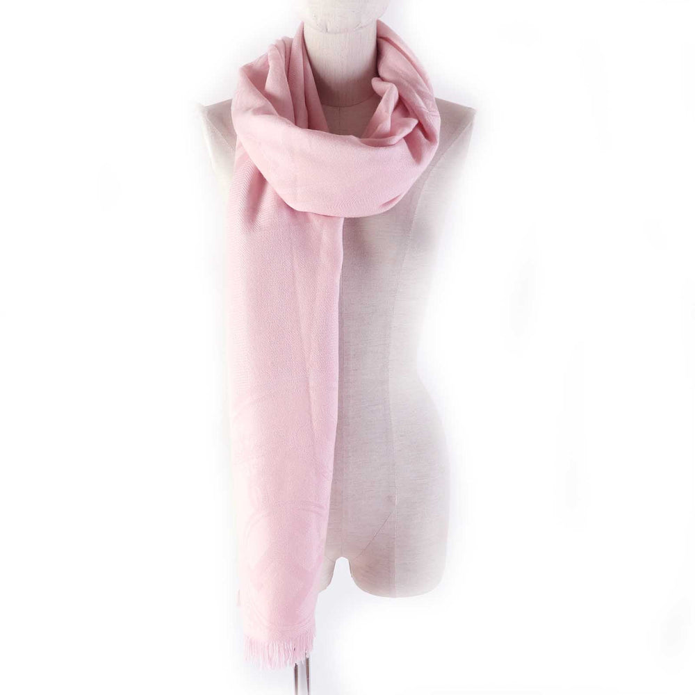 HERMES Stall H262494S Main: 85% cashmere, Main: 15% silk pink Women Used Authentic