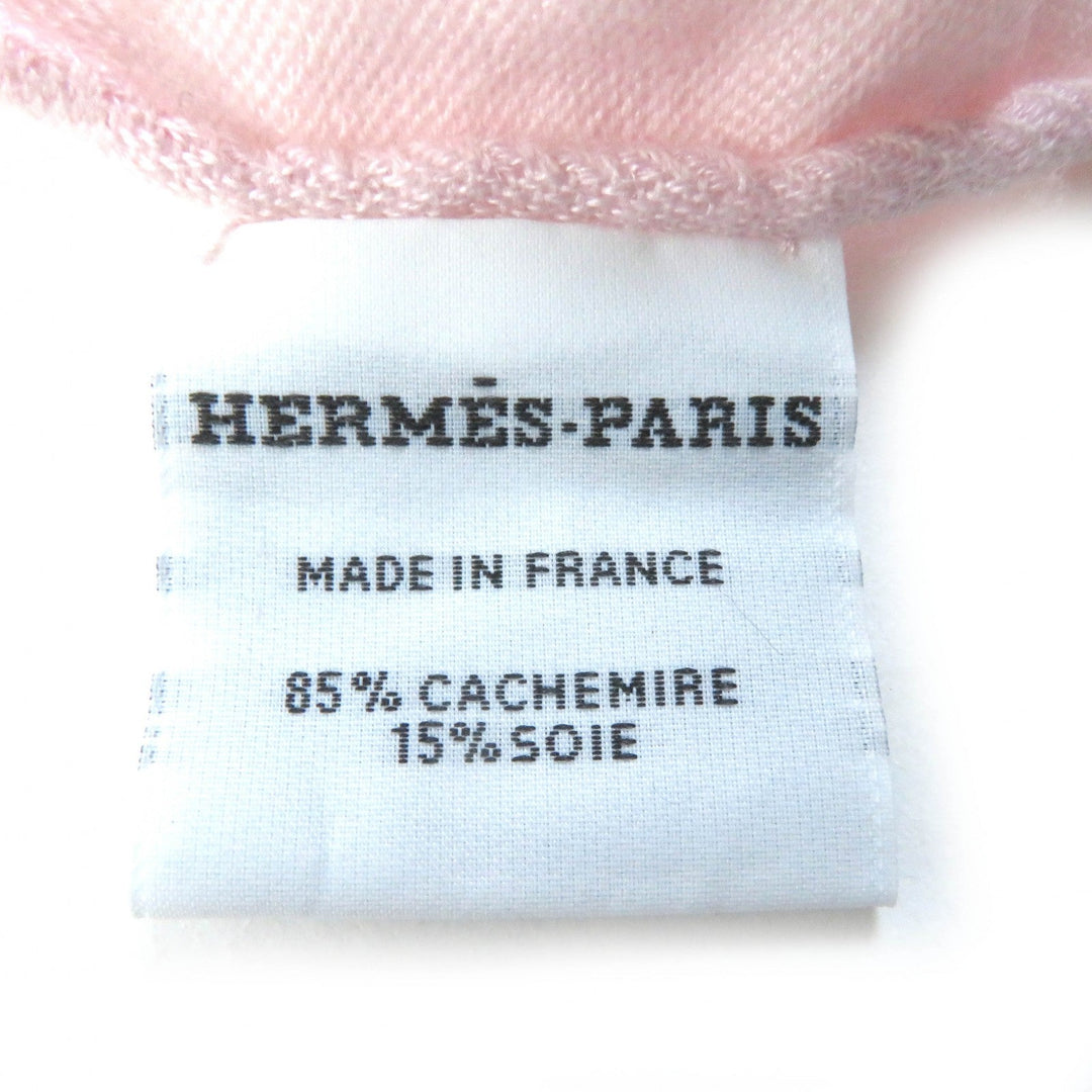 HERMES Stall H262494S Main: 85% cashmere, Main: 15% silk pink Women Used Authentic