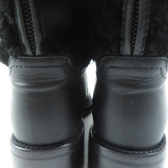 CHANEL short boots G30231 Main: Leather, Part: Mouton black Matrasse Women 37 Used Authentic