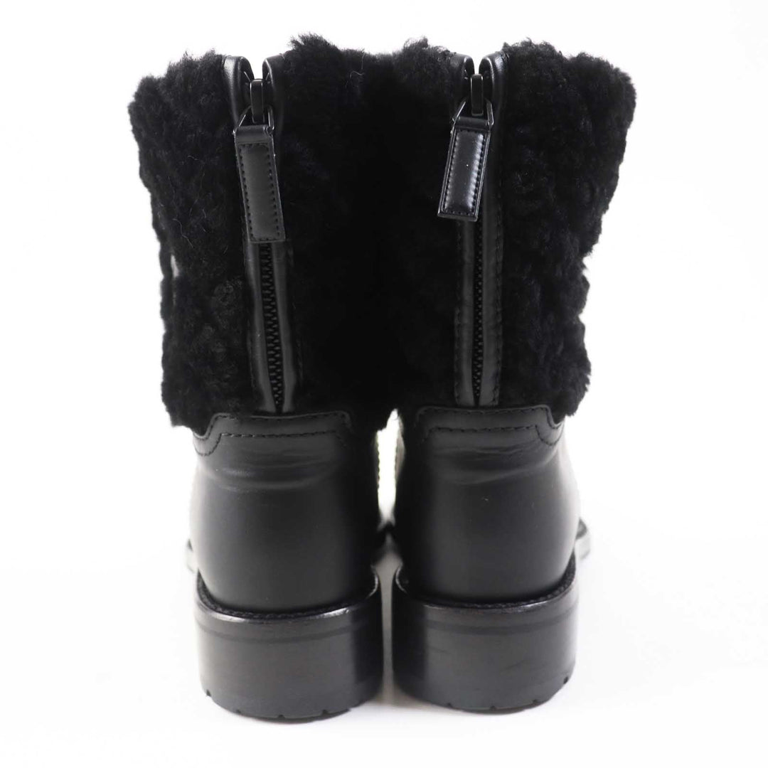 CHANEL short boots G30231 Main: Leather, Part: Mouton black Matrasse Women 37 Used Authentic