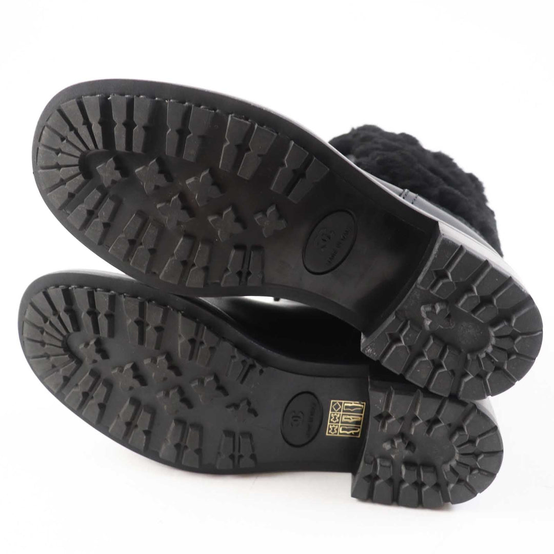 CHANEL short boots G30231 Main: Leather, Part: Mouton black Matrasse Women 37 Used Authentic