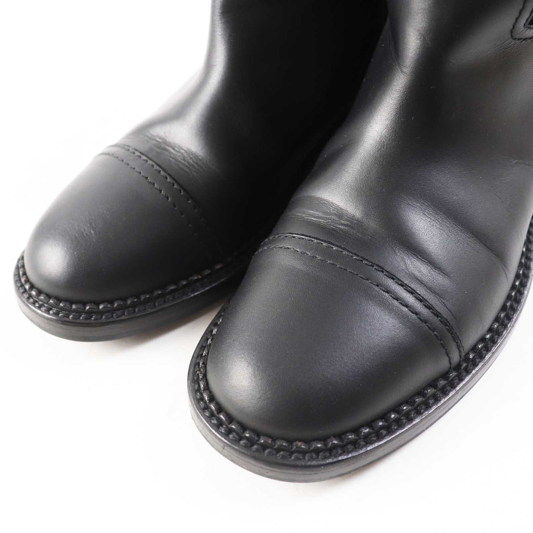 CHANEL short boots G30231 Main: Leather, Part: Mouton black Matrasse Women 37 Used Authentic