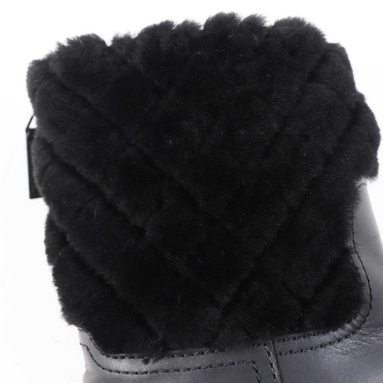CHANEL short boots G30231 Main: Leather, Part: Mouton black Matrasse Women 37 Used Authentic
