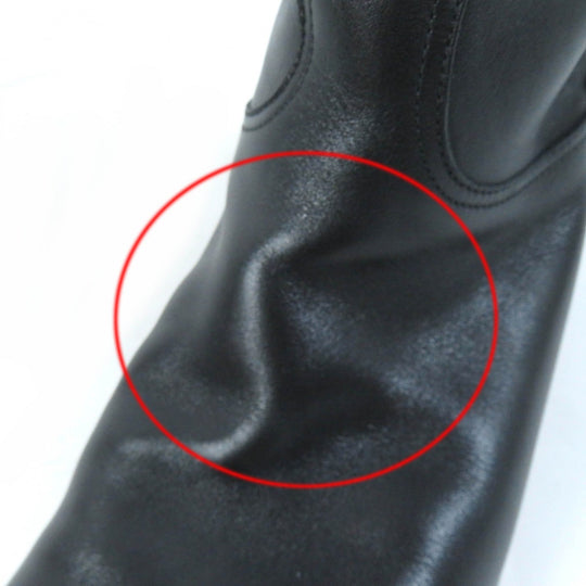 HERMES Knee-high boots Main: Leather black Women 37 Used Authentic