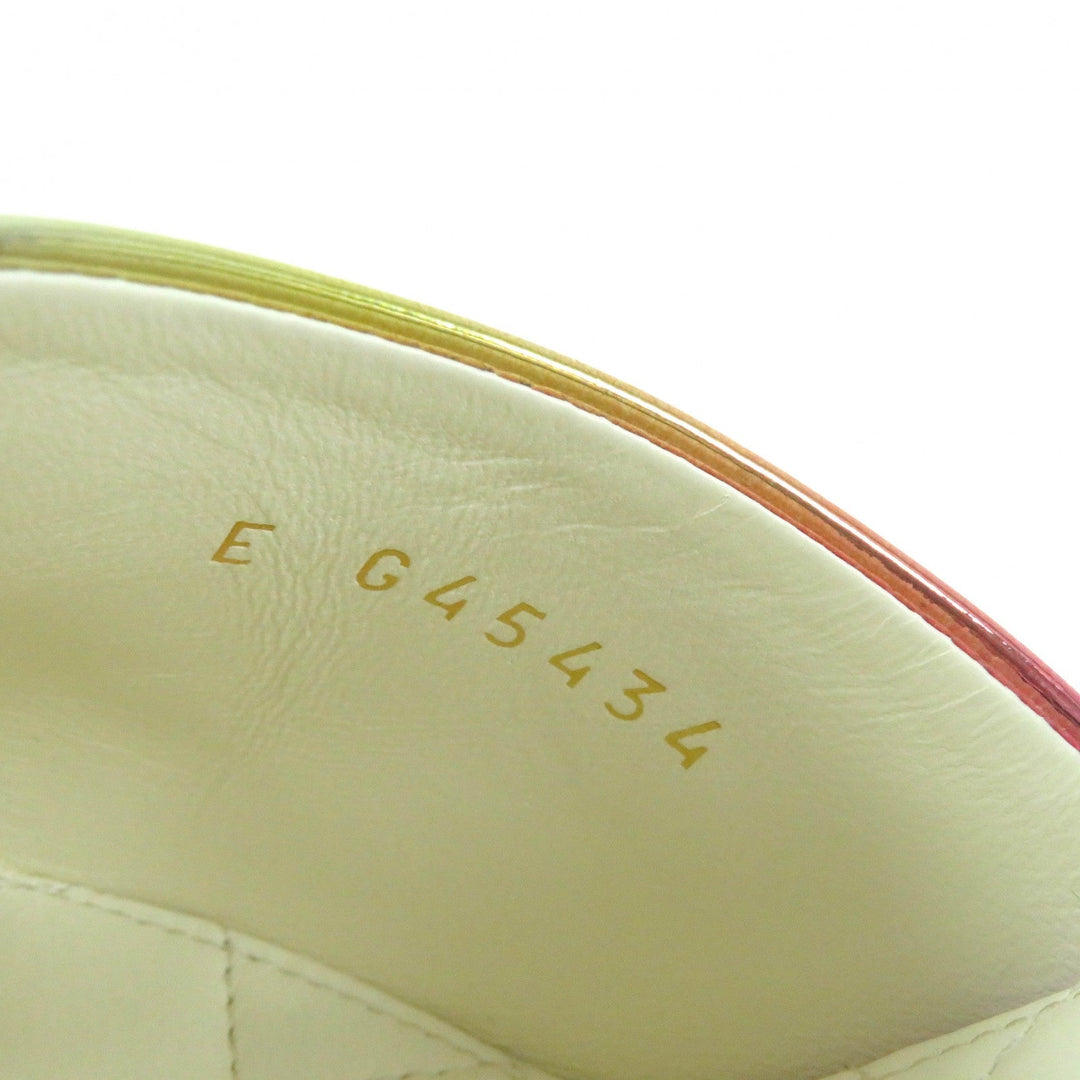 CHANEL pumps 24C G45434 Laminated calfskin x grosgrain Pink Gold Gradient Women 37 Used Authentic