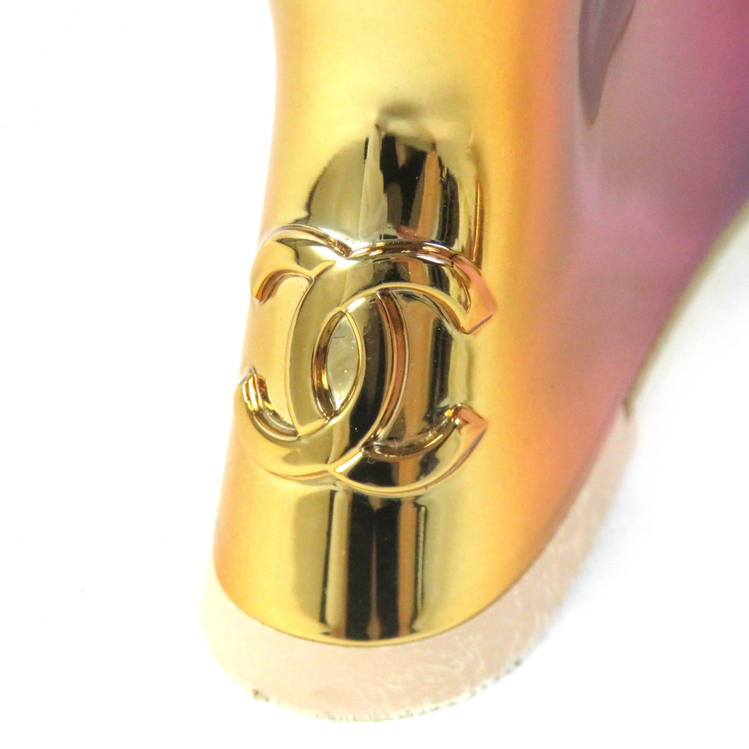 CHANEL pumps 24C G45434 Laminated calfskin x grosgrain Pink Gold Gradient Women 37 Used Authentic